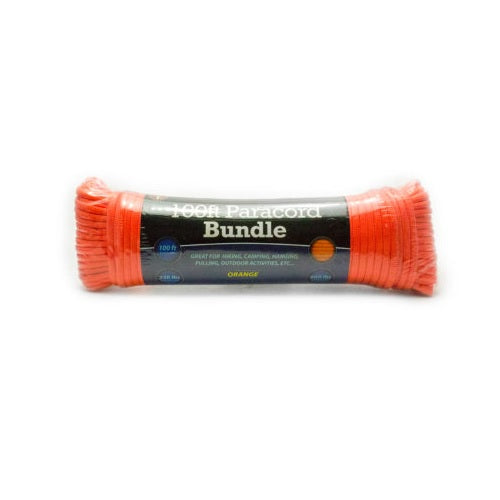 Reflective Orange Paracord - 100 ft from Sunset Survival and First Aid