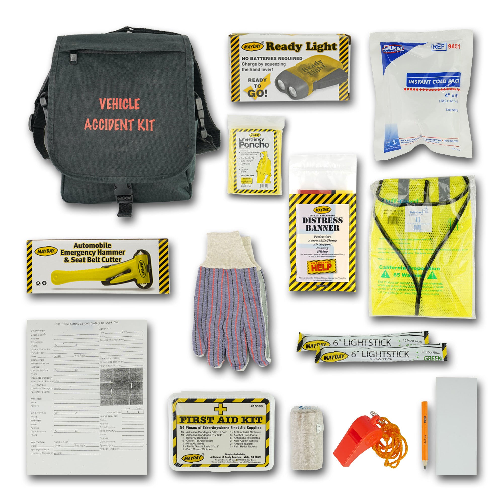 Safety Script Kit Vehicle Accident Safety Kit - Keep Roadside Emergency Gear handy!