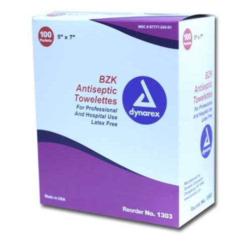 Benzalkonium Chloride Antiseptic Towelettes - Box of 100 from Sunset Survival and First Aid