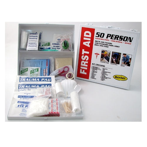 50-person Metal First Aid Cabinet from Sunset Survival and First Aid